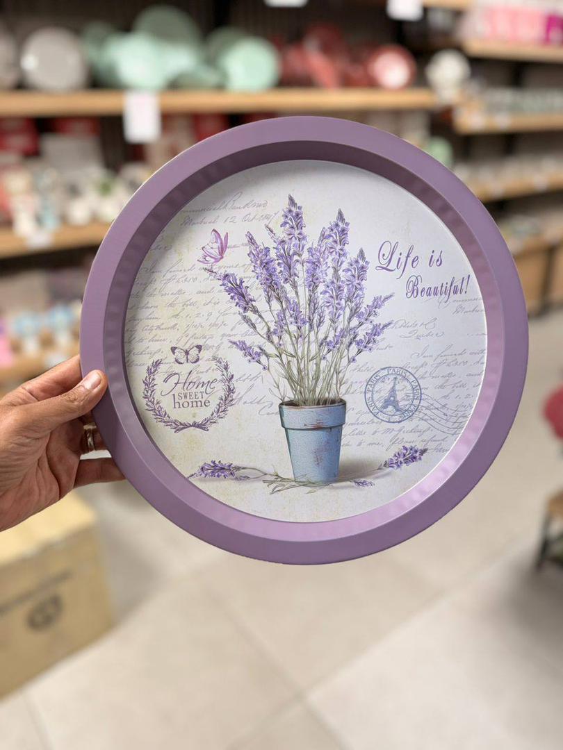 سینی گرد فلزی طرح لوندر L130