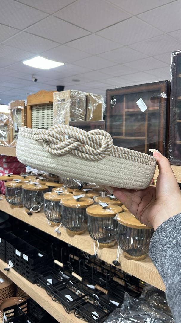 سبد گرد بافت مدل گره دار