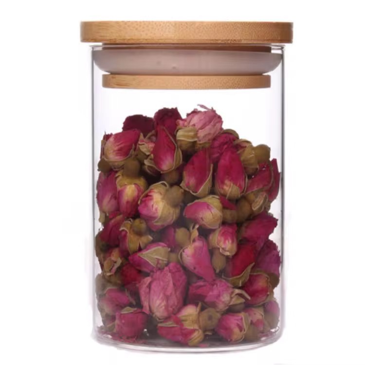 بانکه استوانه پیرکس درب چوبی 