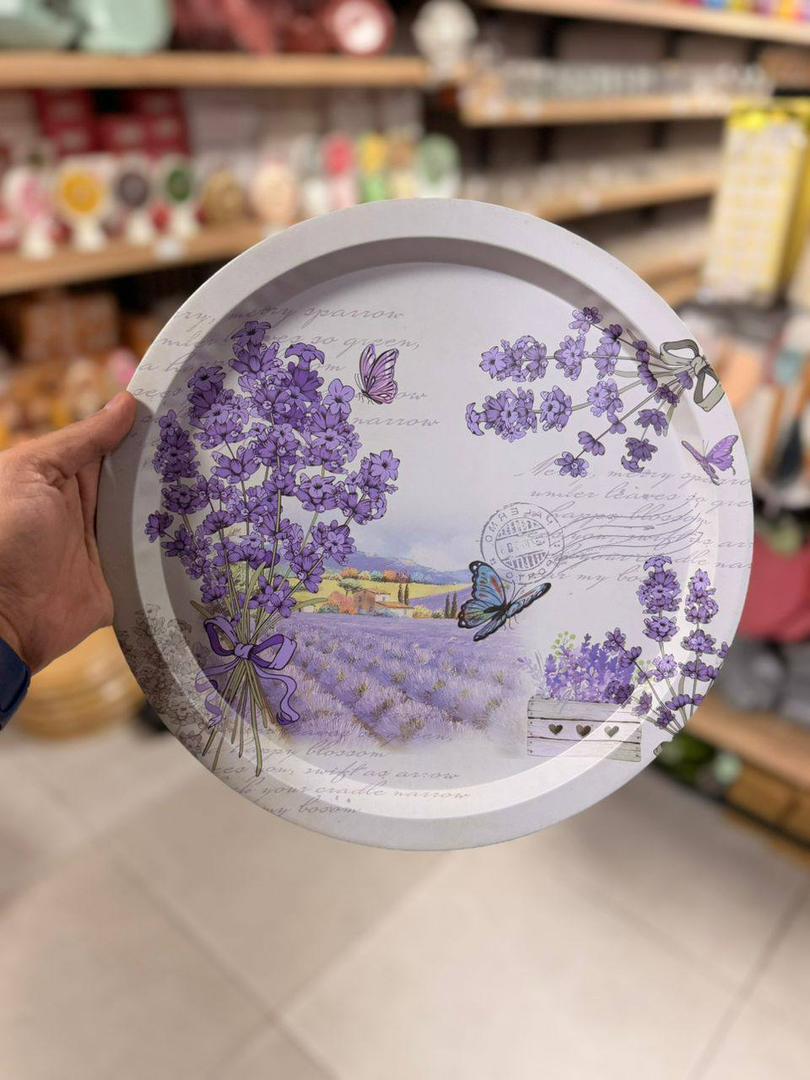 سینی گرد فلزی طرح لوندر L130