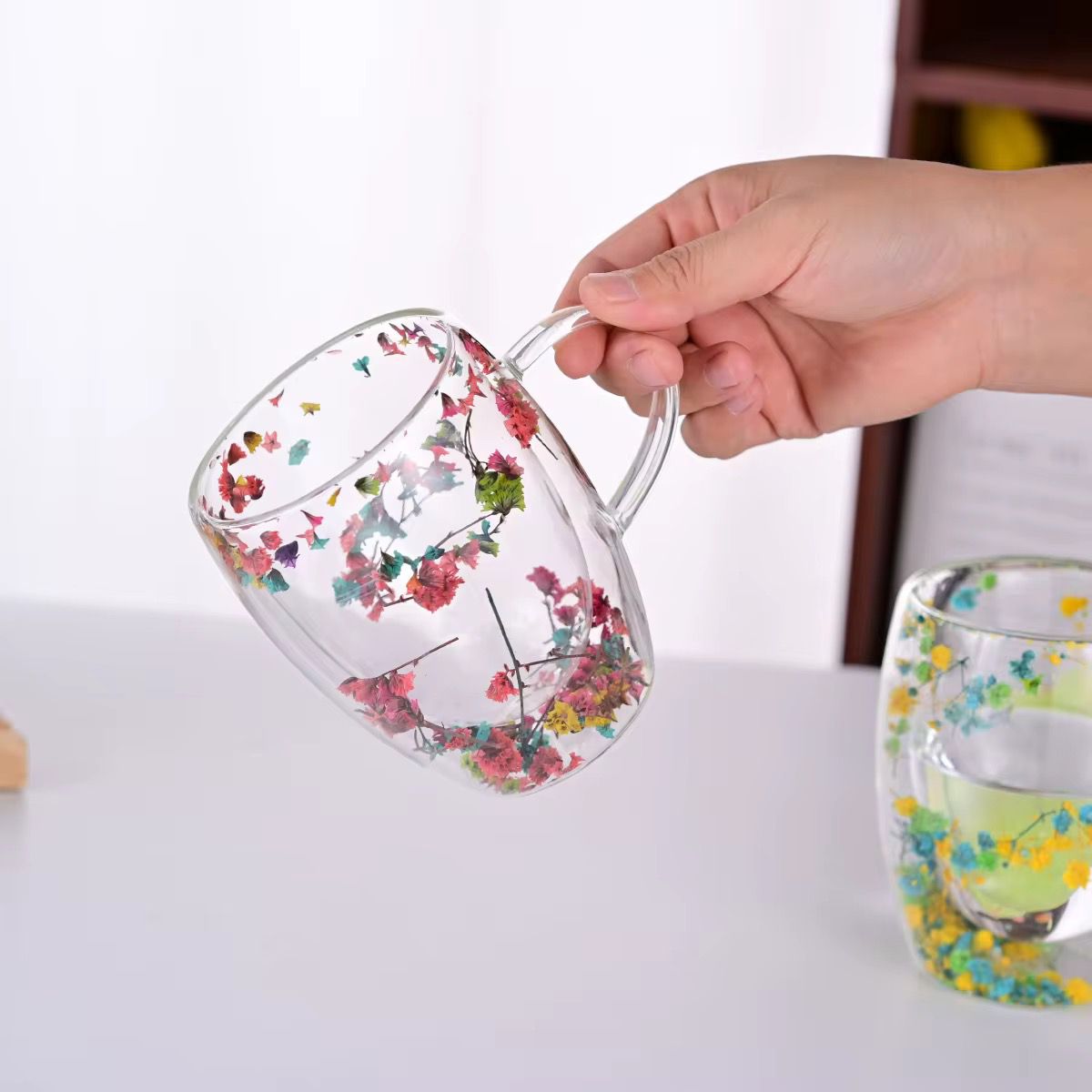 لیوان دوجداره گل خشک