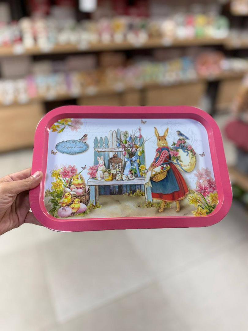 سینی فلزی مستطیل طرح خرگوش L133