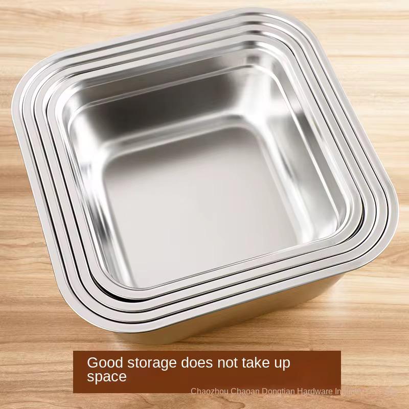 لگن استیل مربع 24 سانت 