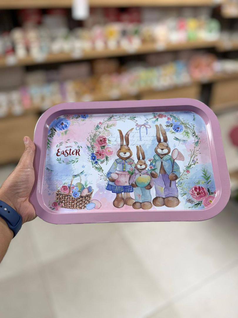 سینی فلزی مستطیل طرح خرگوش L133