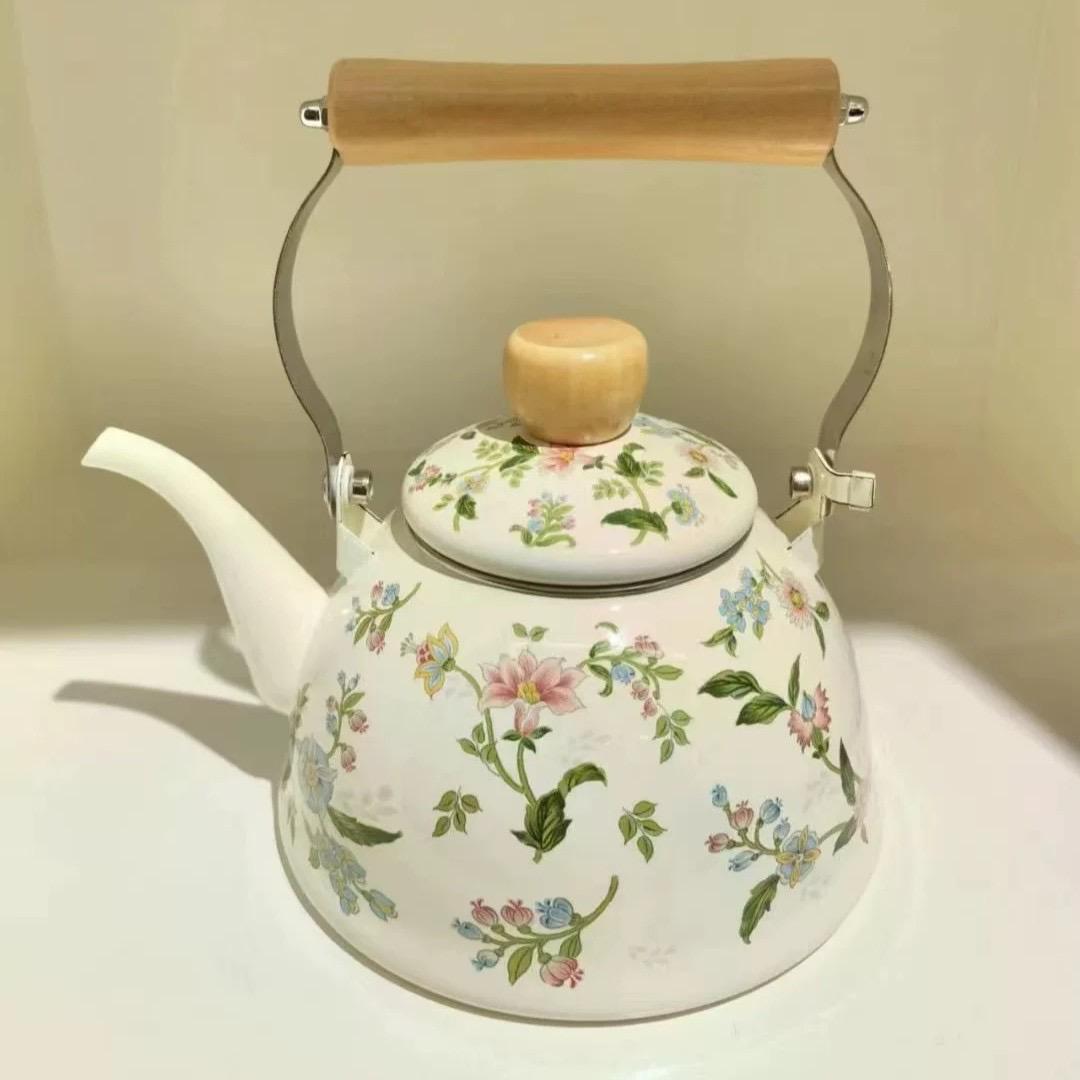 کتری لعابی گلدار L38