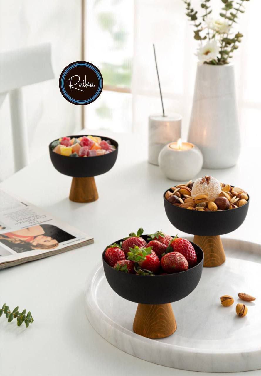 پیاله پایه دار چوبی رایکا